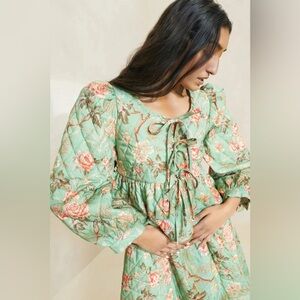 Loeffler Randall Donna Sage Floral Tie Jacket Size Medium